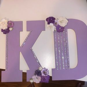Kappa delta lavender wooden craft